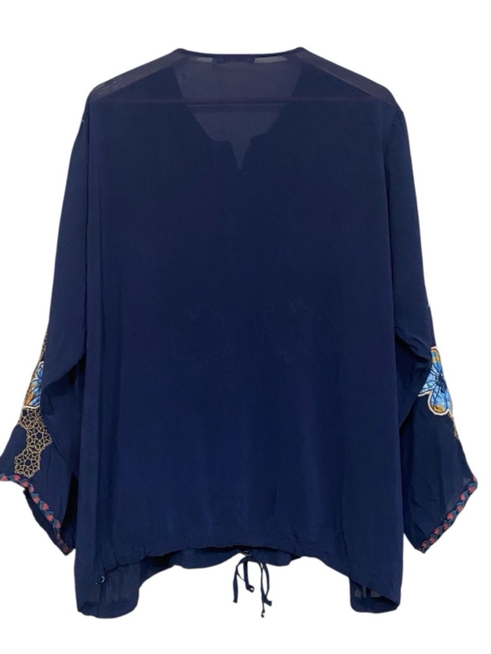Johnny Was Navy Tunic w/drawstring Size Large BRAND NEW WITH TAGS! - Picture 4 of 9